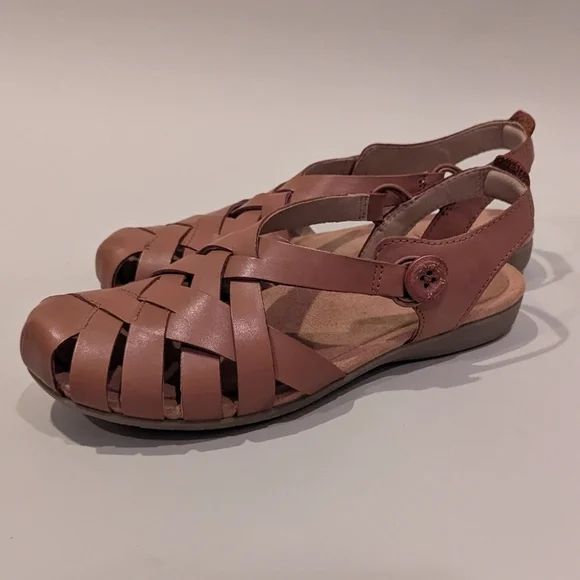 Earth Brown Leather Sandals - Picture 2 of 12